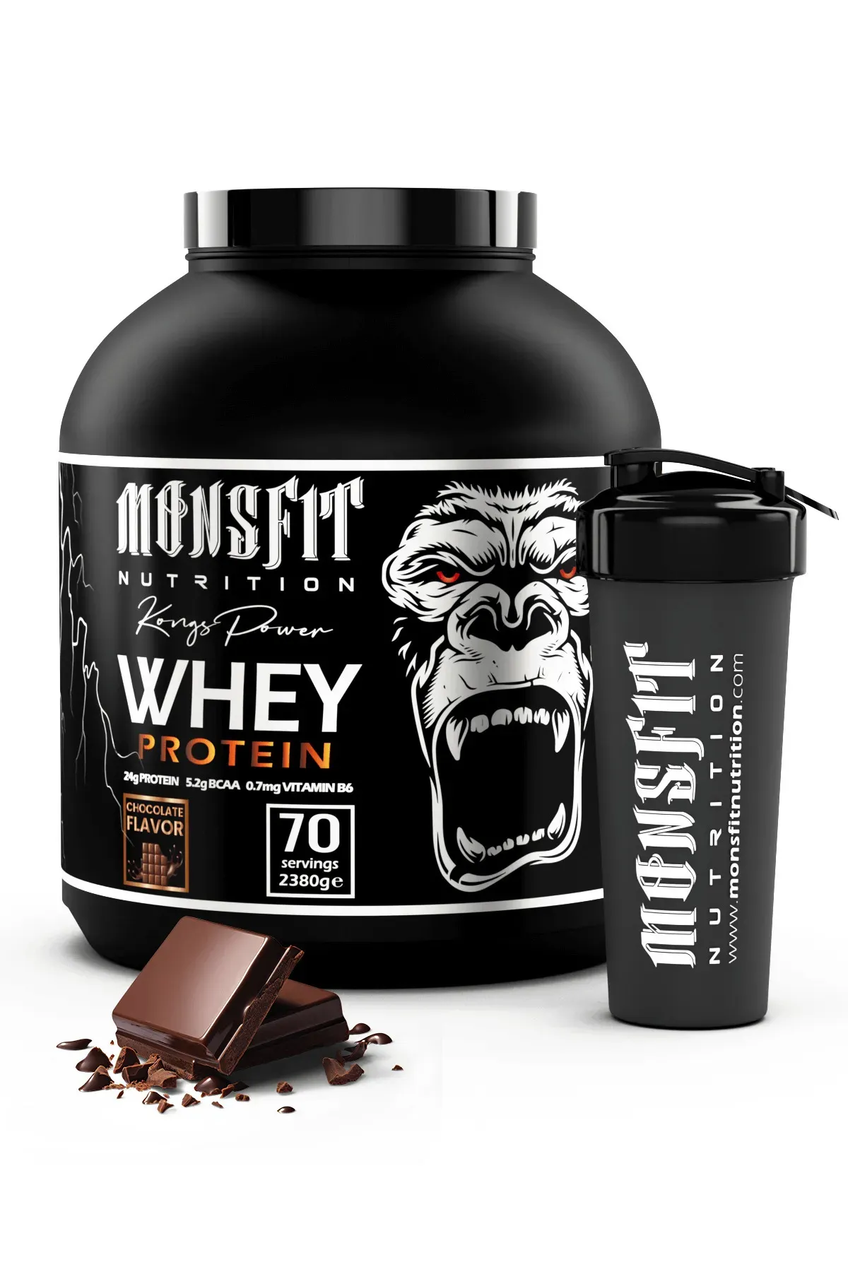 MONSFİT Whey Protein 2.380 G (70 SERVİS) - Kas Yapılanmasına Yardımcı (ÇİKOLATA AROMALI)