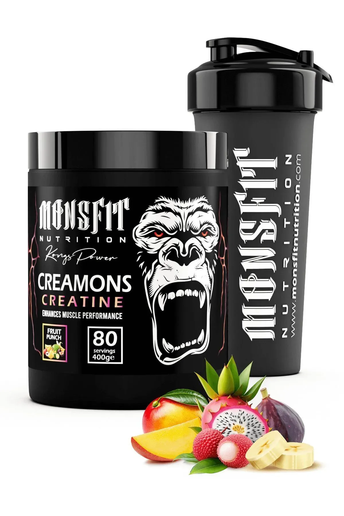 MONSFİT Creatine Creamons (80 SERVİS) 400 G (TROPİKAL MEYVE AROMALI)