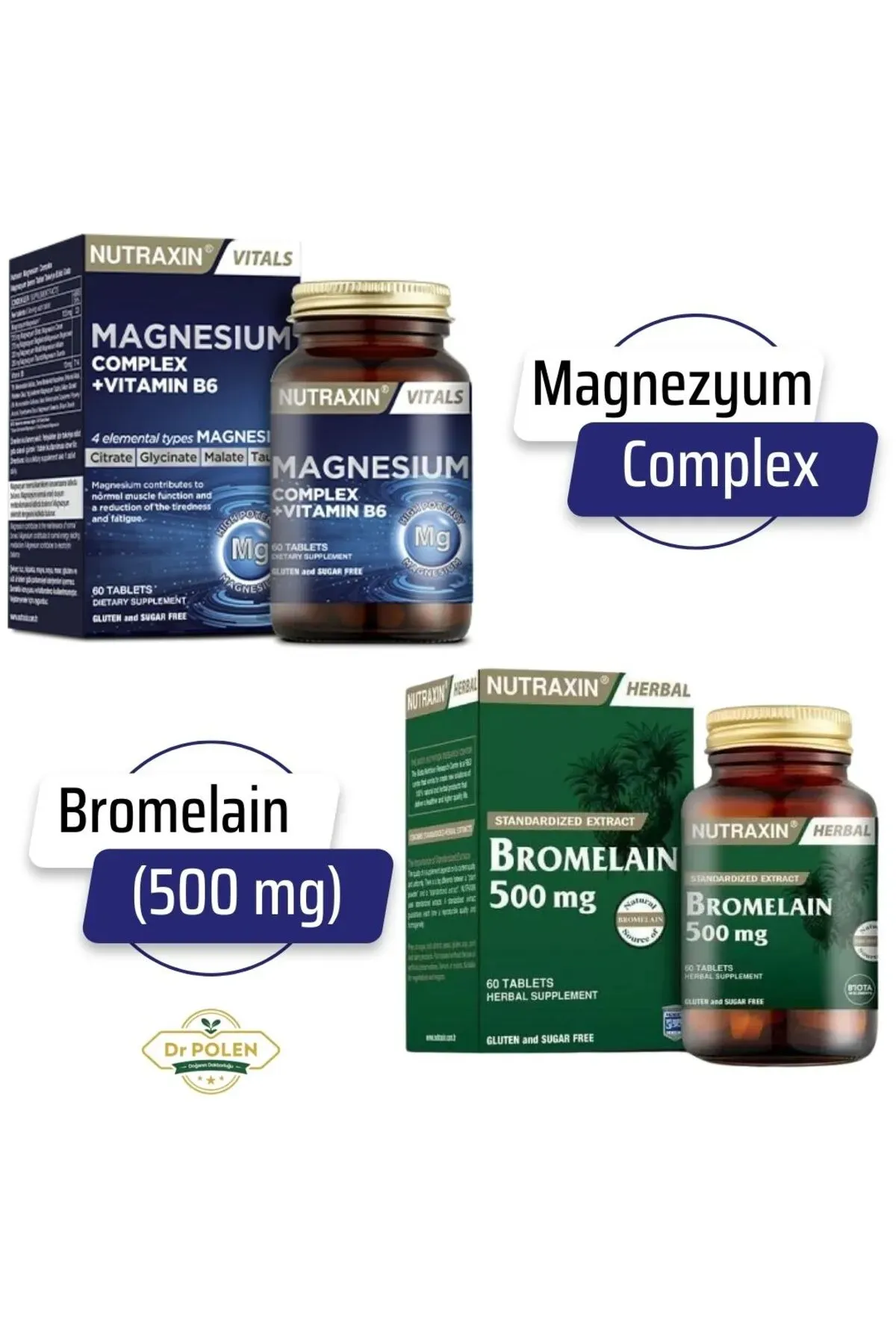 Nutraxin Magnezyum Complex Bromelain 500 Mg 60 Tablet