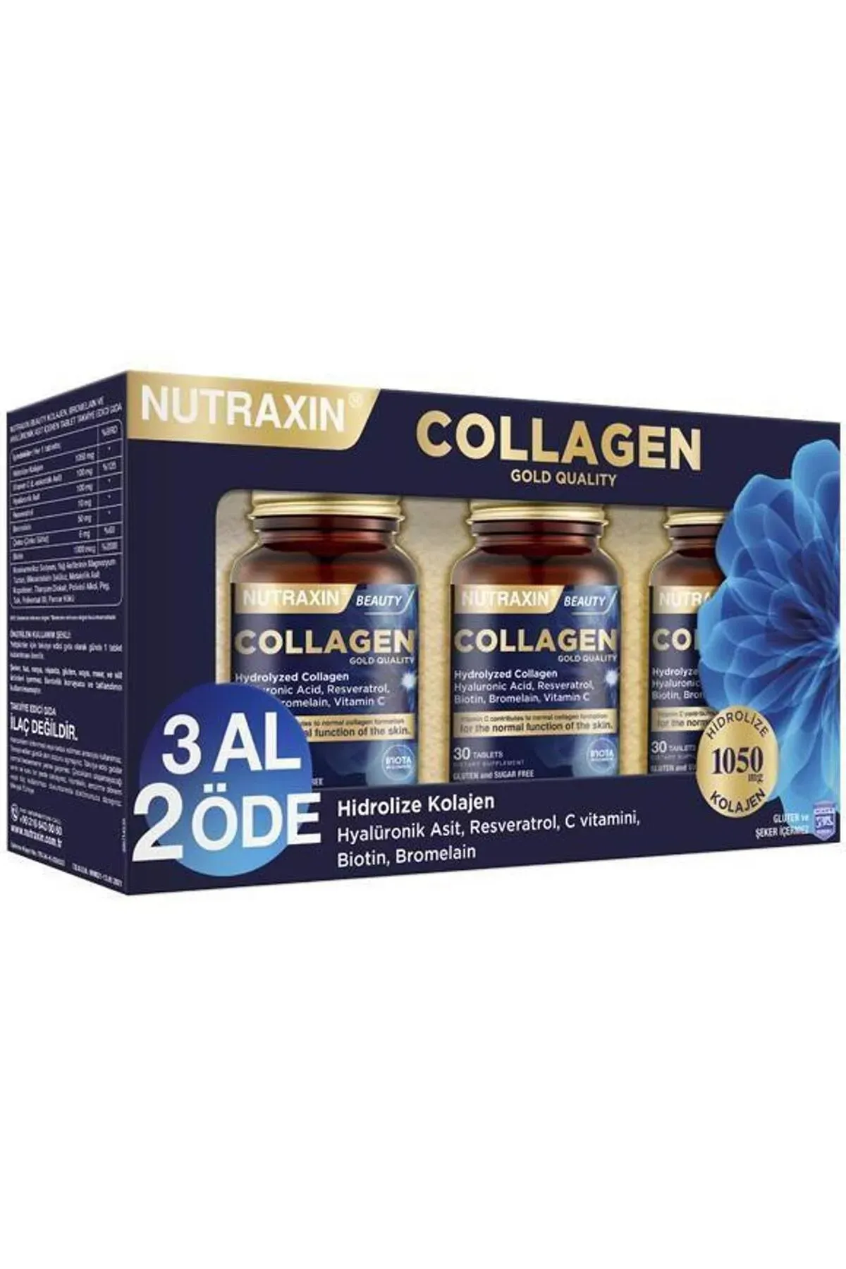 Nutraxin Beauty Gold Collagen 30 Tablet 3 Al 2 Öde