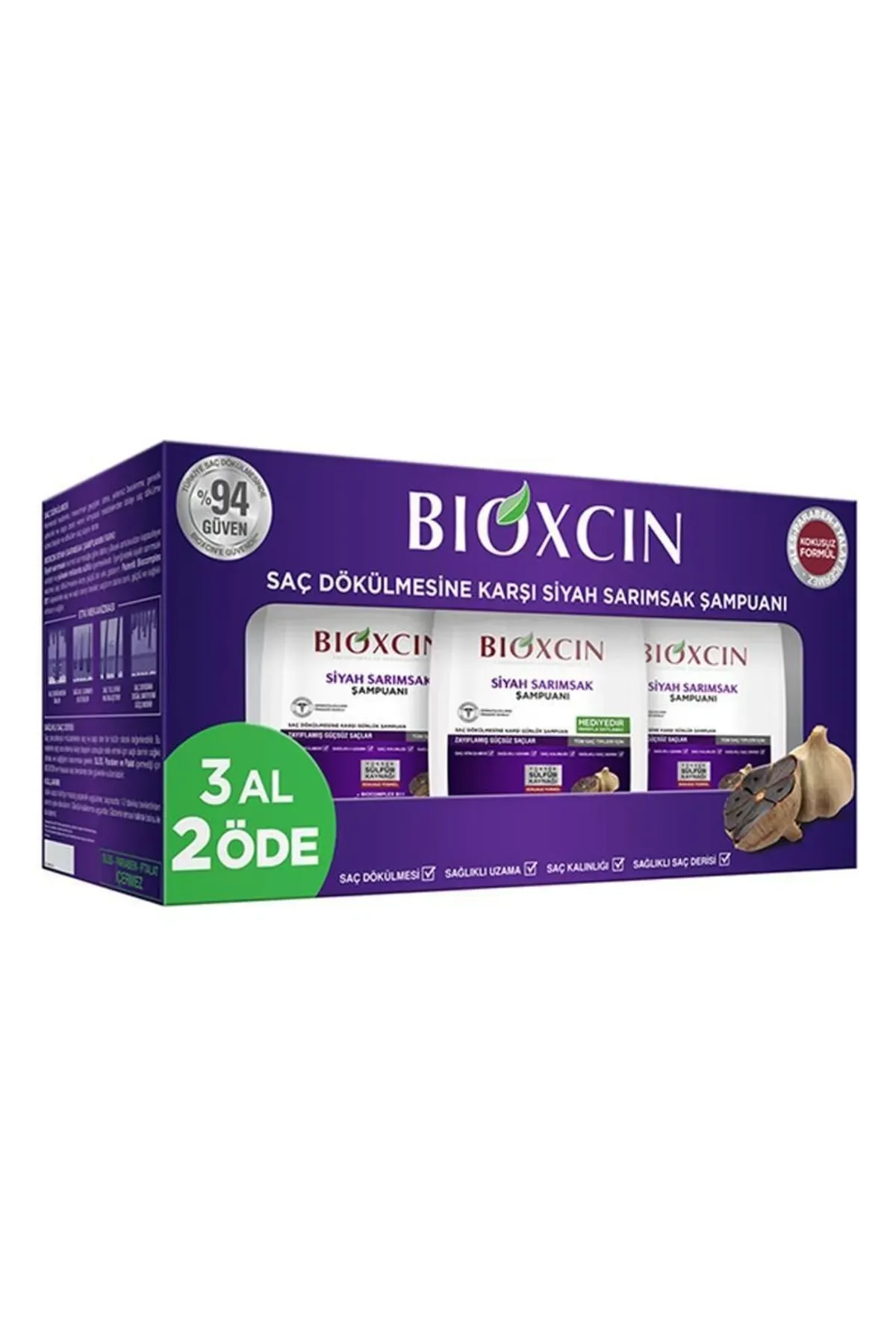 Bioxin Bioxcin Saç Dökülmesine Karşı Siyah Sarımsak Şampuanı 300 Ml | 3 Al 2 Öde