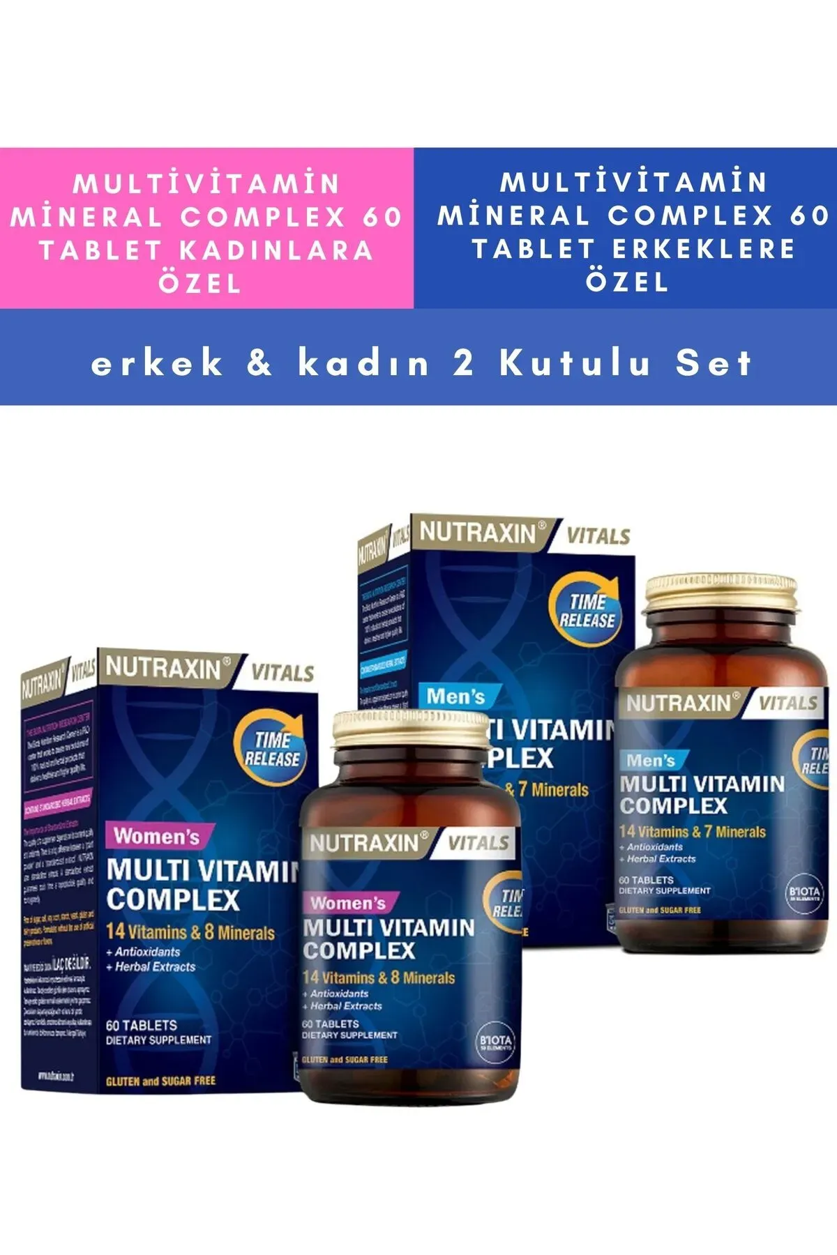 Nutraxin Multivitamin Men-Women 2 li Set