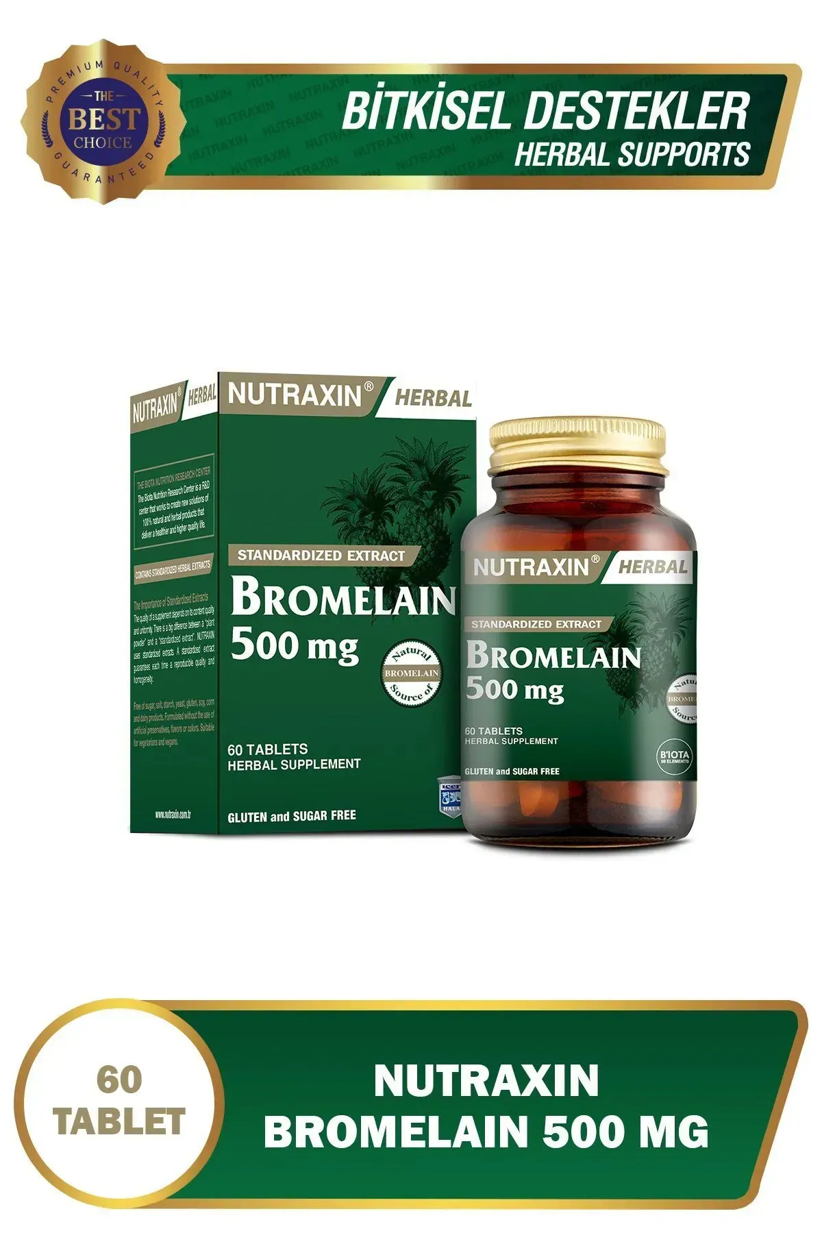 Nutraxin Bromelain 500mg 60 Kapsül