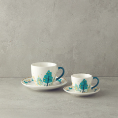 English Home Love Jungle New Bone China 4 Parça 2 Kişilik Kahve Fincan Takımı Yeşil