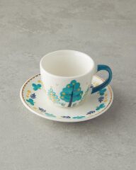 English Home Love Jungle New Bone China 4 Parça 2 Kişilik Kahve Fincan Takımı Yeşil