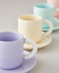 English Home Softy New Bone China 8 Parça 4 Kişilik Kahve Fincan Takımı 100 ml Renkli